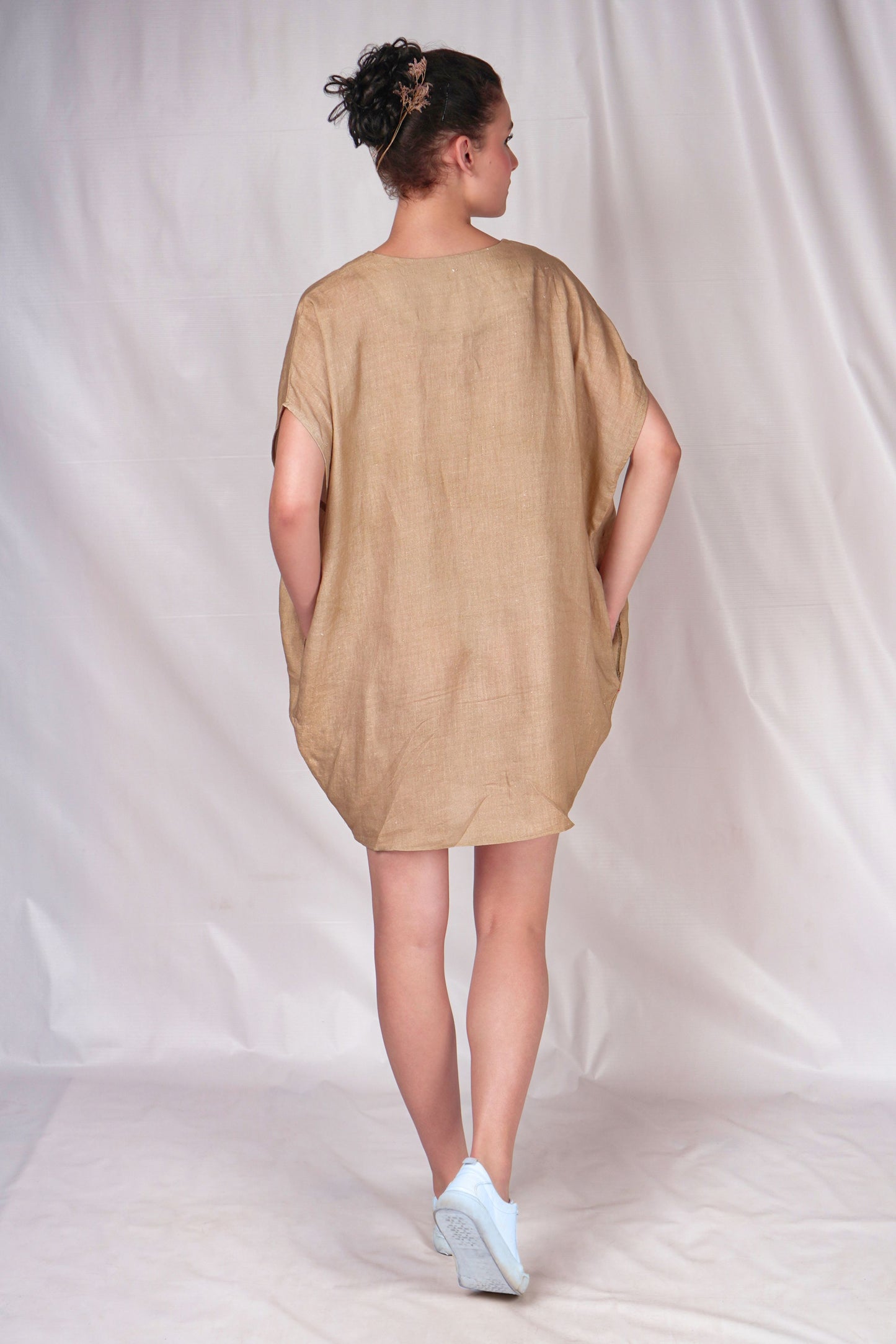 Mocha Mousse Linen Dress