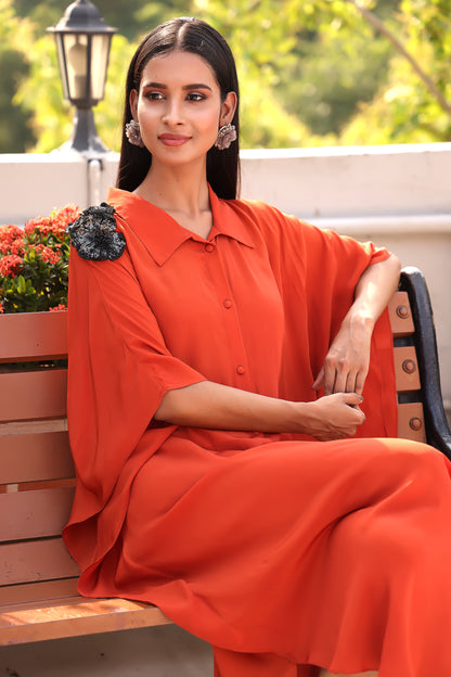 Ilana Cinnamon Floral Kaftan