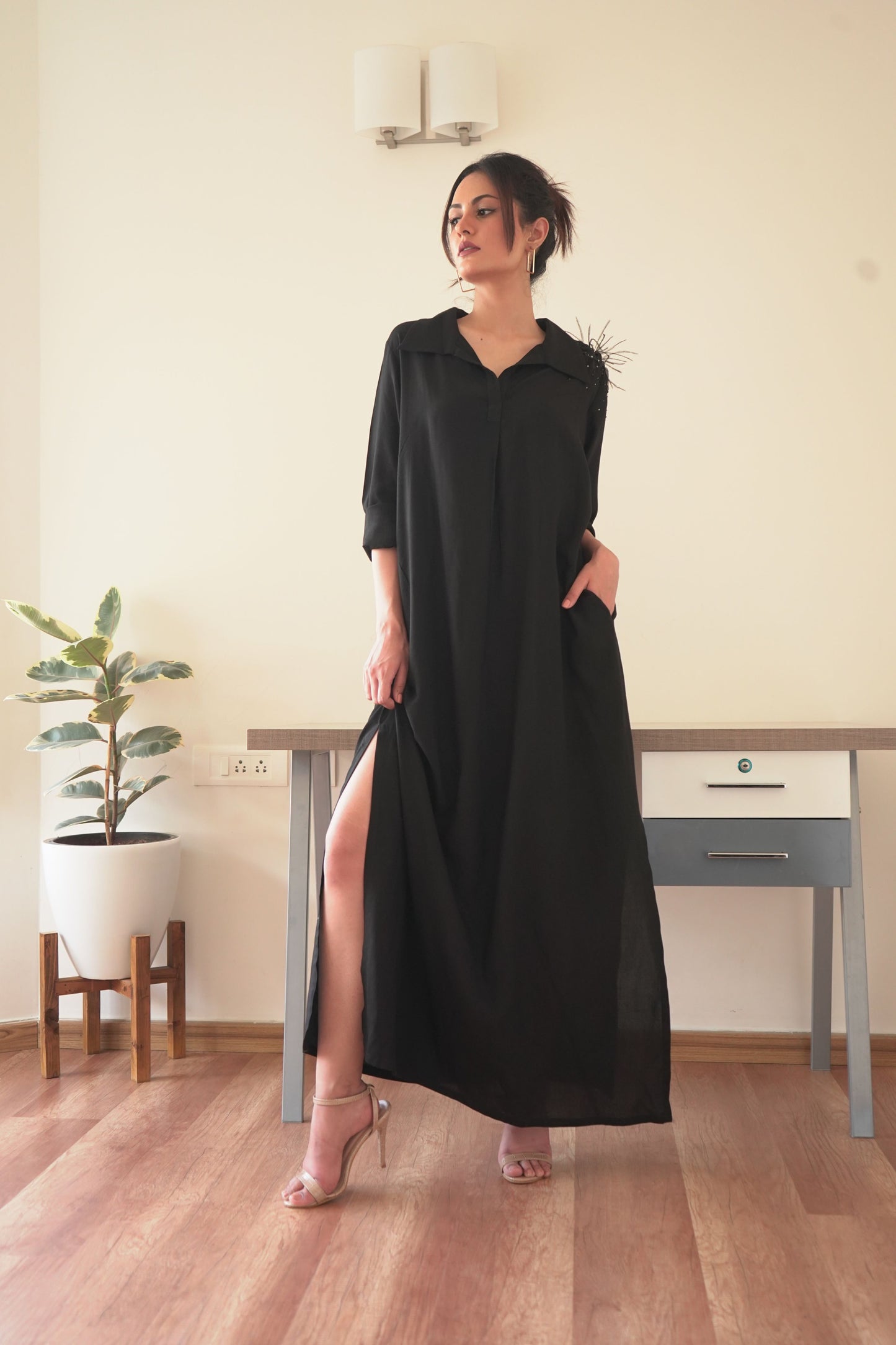 Heather Black Kaftan