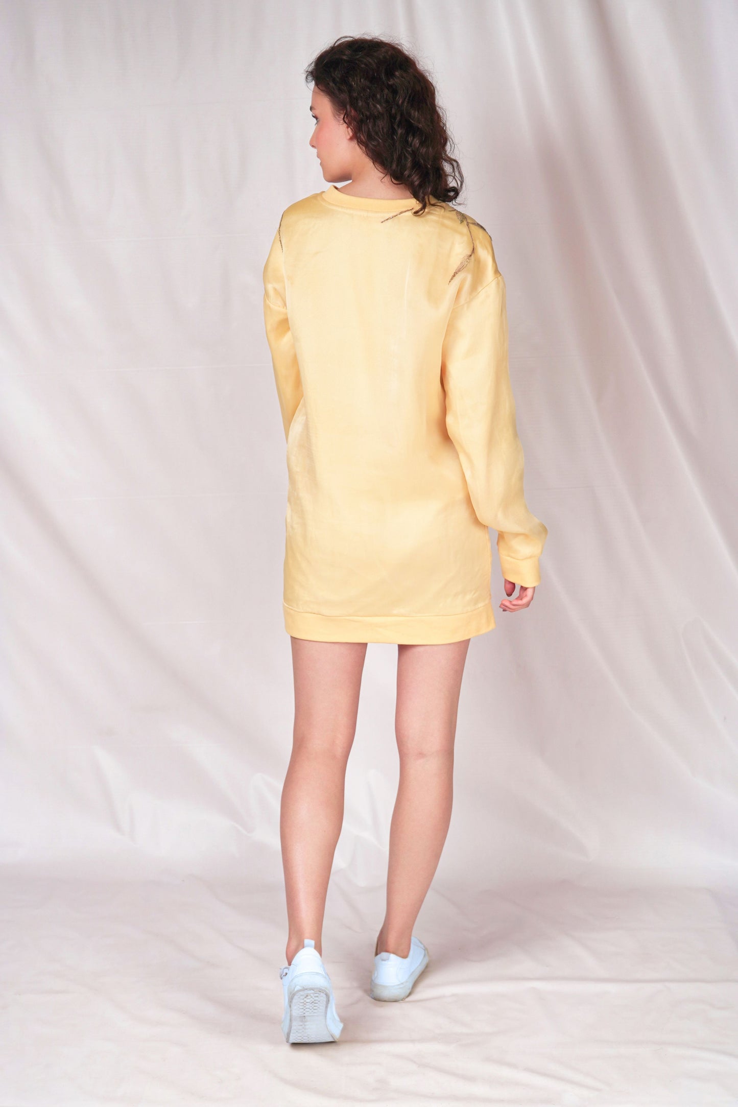 Yellow Contemporary Sweatshirt Dress