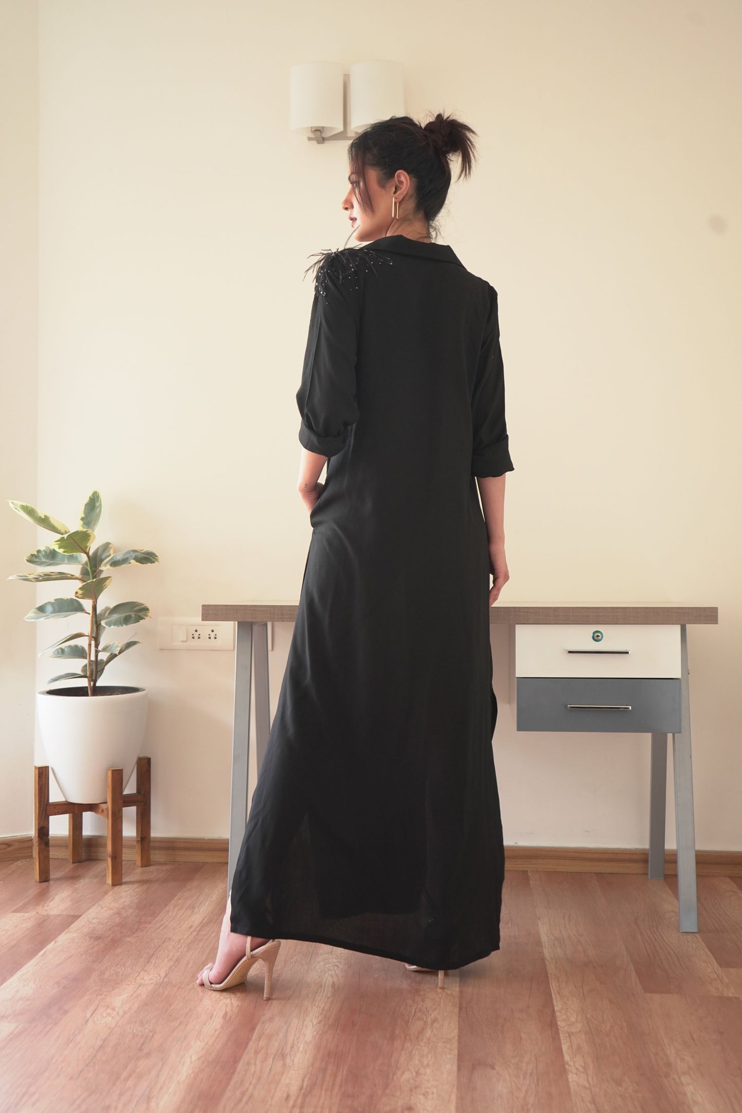 Heather Black Kaftan