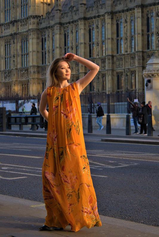 Sundial Floral Crinkled Dress