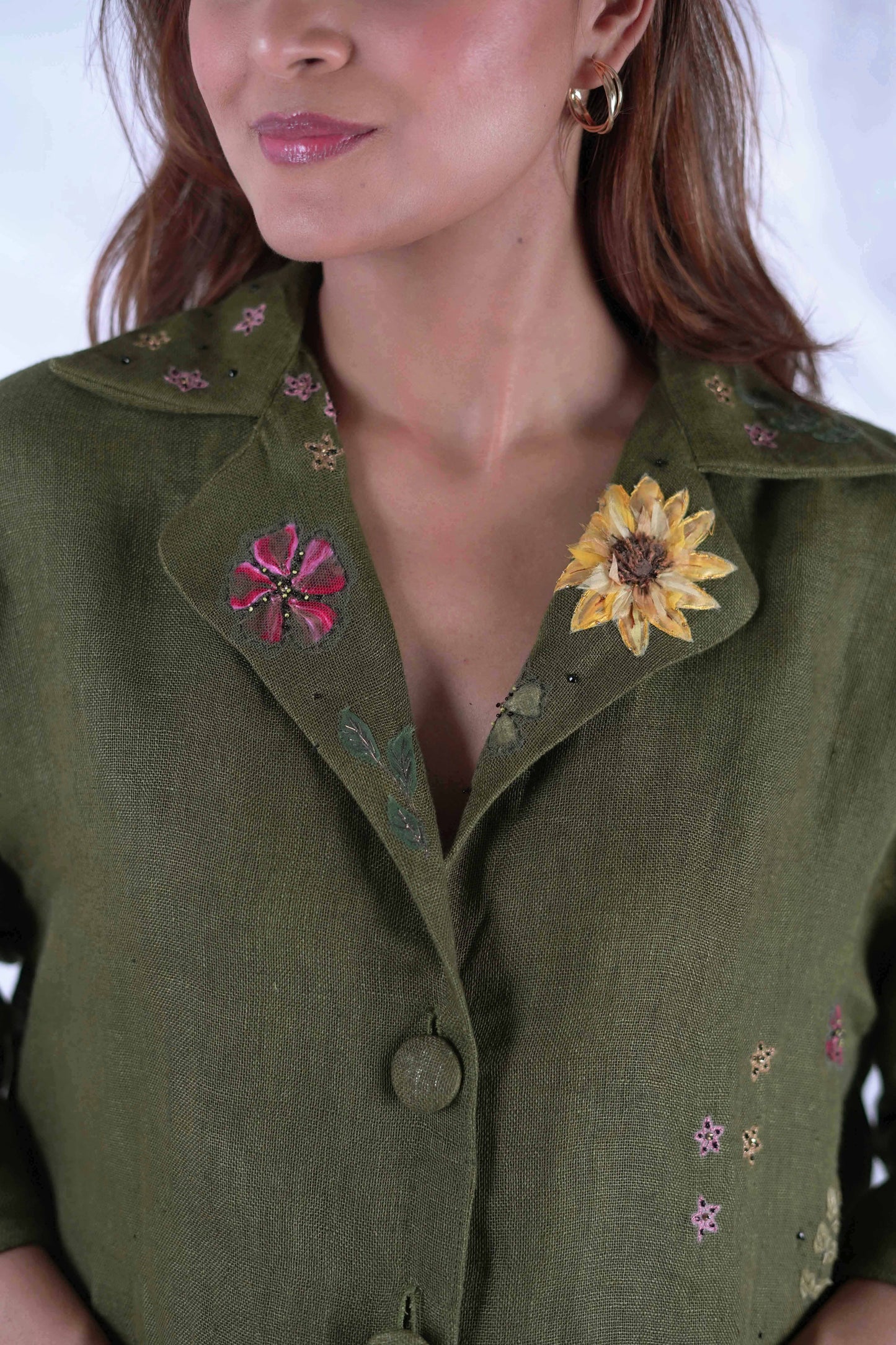 Evara Peridot Sunflower Shirt