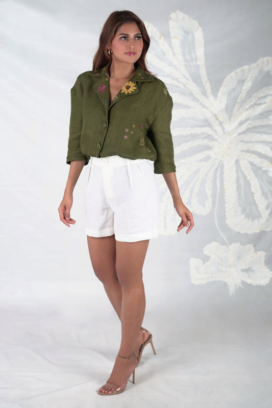 Evara Peridot Sunflower Shirt